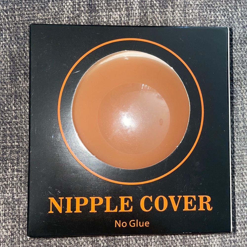 Olive toned glue free reusable nipple cover